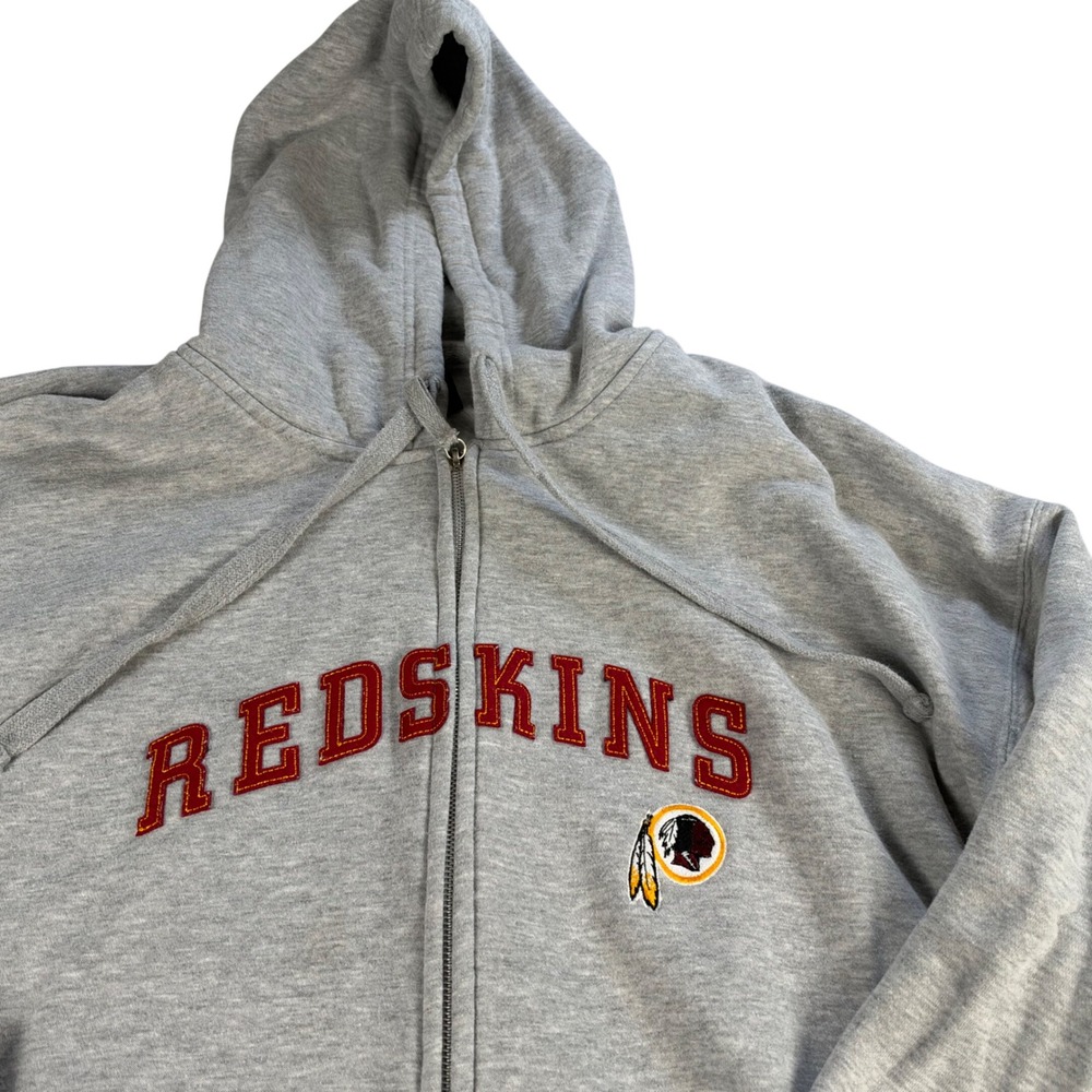 Washington Commanders NFL Team Apparel Full Zip Hoodie 2XL Gray Red Embroidered